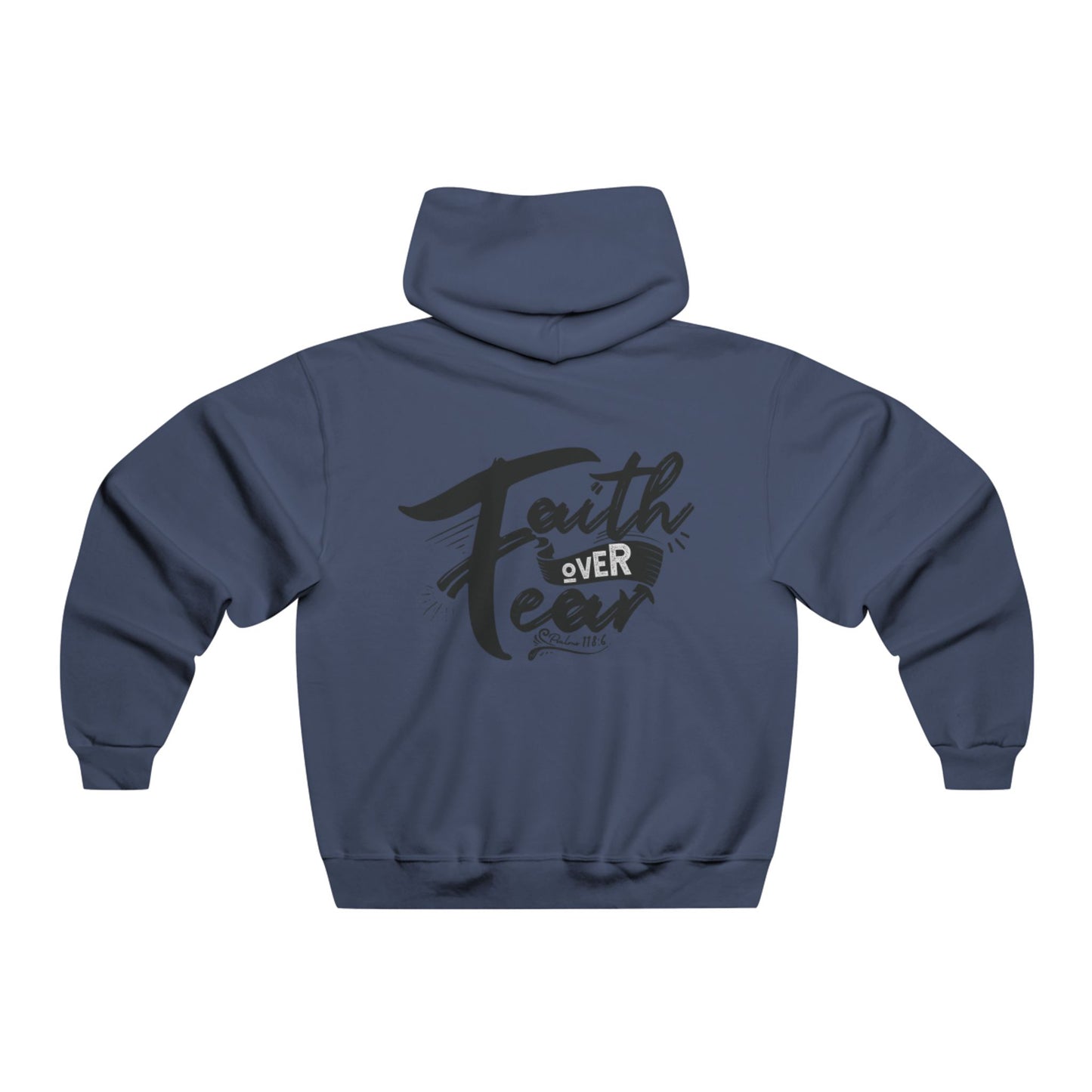 Men's Hooded Sweatshirt - Faith Over Fear Comfortable Gym Athletic Feel