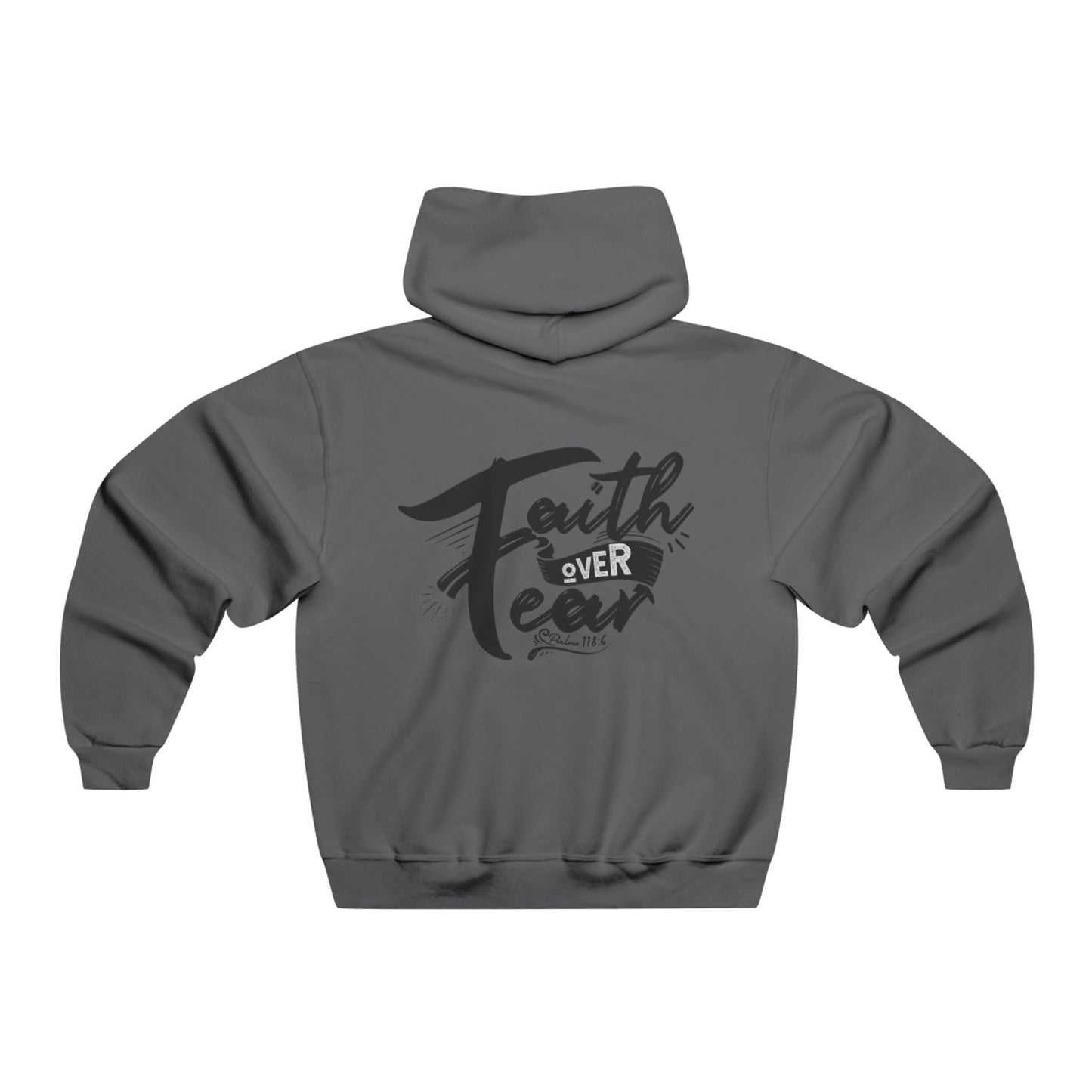 Men's Hooded Sweatshirt - Faith Over Fear Comfortable Gym Athletic Feel