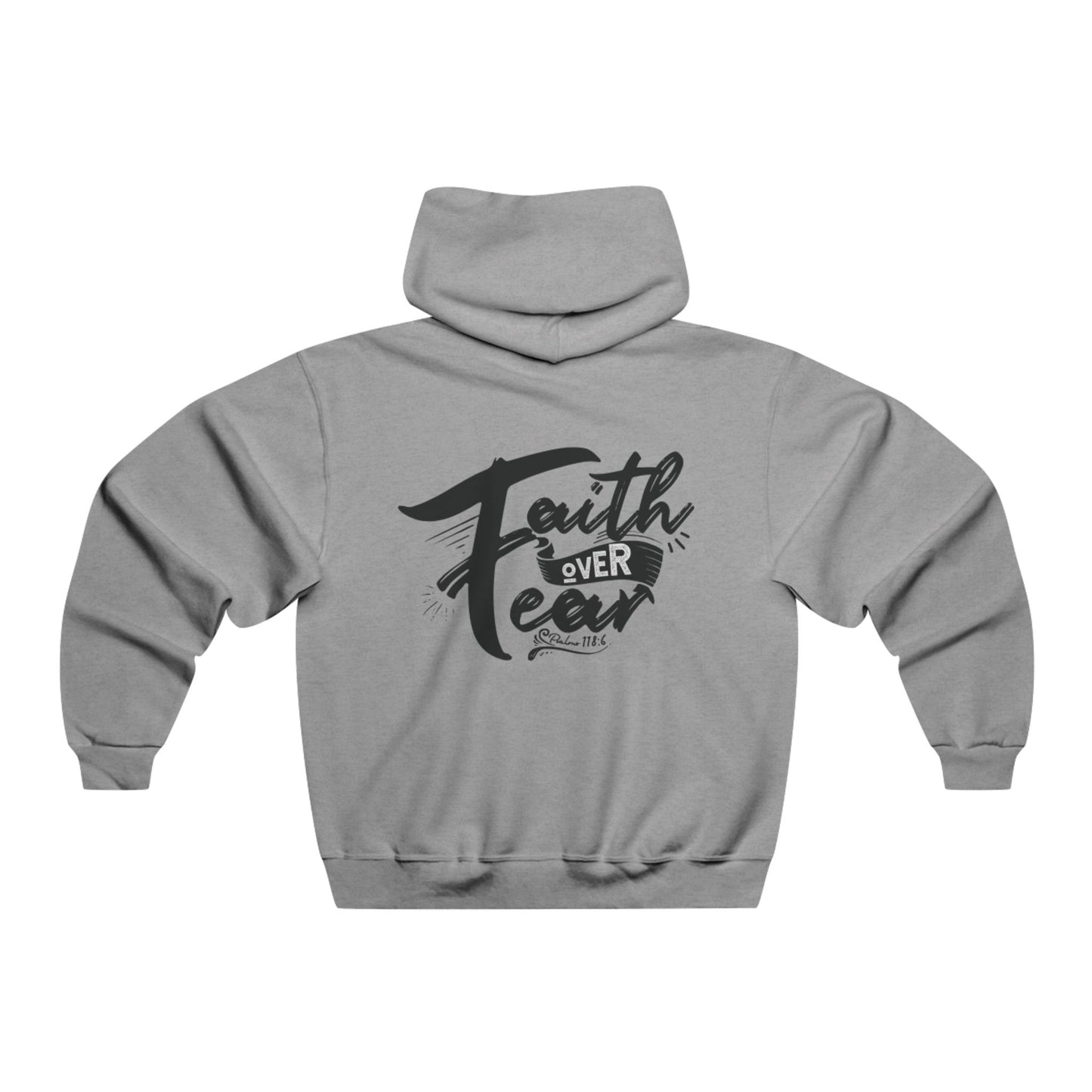 Men's Hooded Sweatshirt - Faith Over Fear Comfortable Gym Athletic Feel